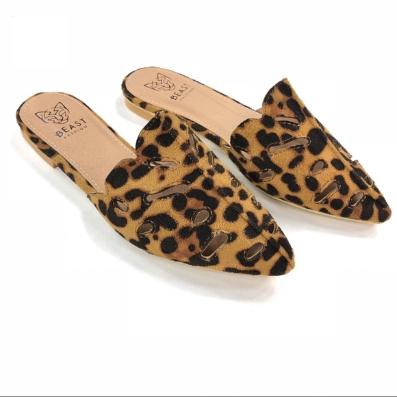 beast fashion leopard mules